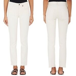 Helmut Lang Stretch Canvas Straight Leg Pants in Ivory Size 10